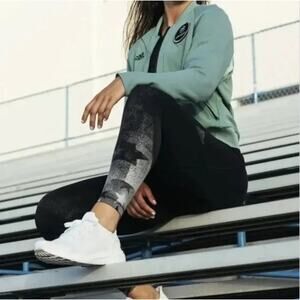 Adidas USA Volleyball Aeroready Performance Leggings Black Gray Size M